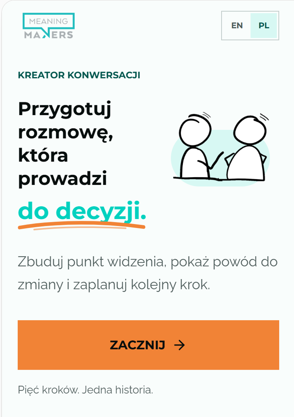 Kreator Konwersacji — oryginalny ekran: Przygotuj rozmowę, która prowadzi do decyzji