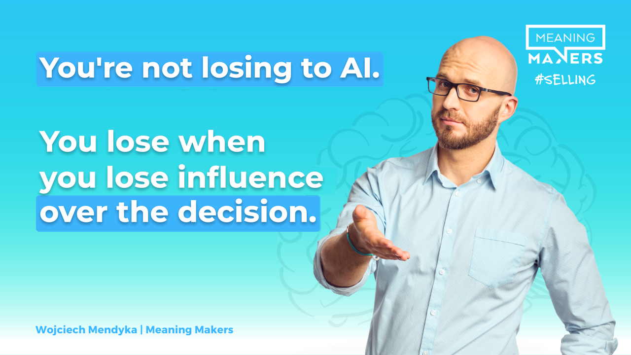 Article banner with the title: You’re not losing to AI. You’re losing when you lose influence over the decision.