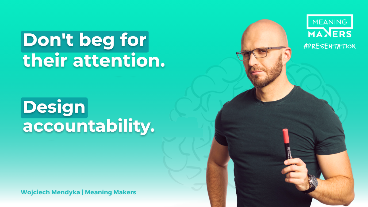 The article's banner image with its title: 'Don't ask for their attention. Design for responsibility.'
