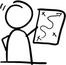 Oryginalna ilustracja Meaning Makers — postać z mapą